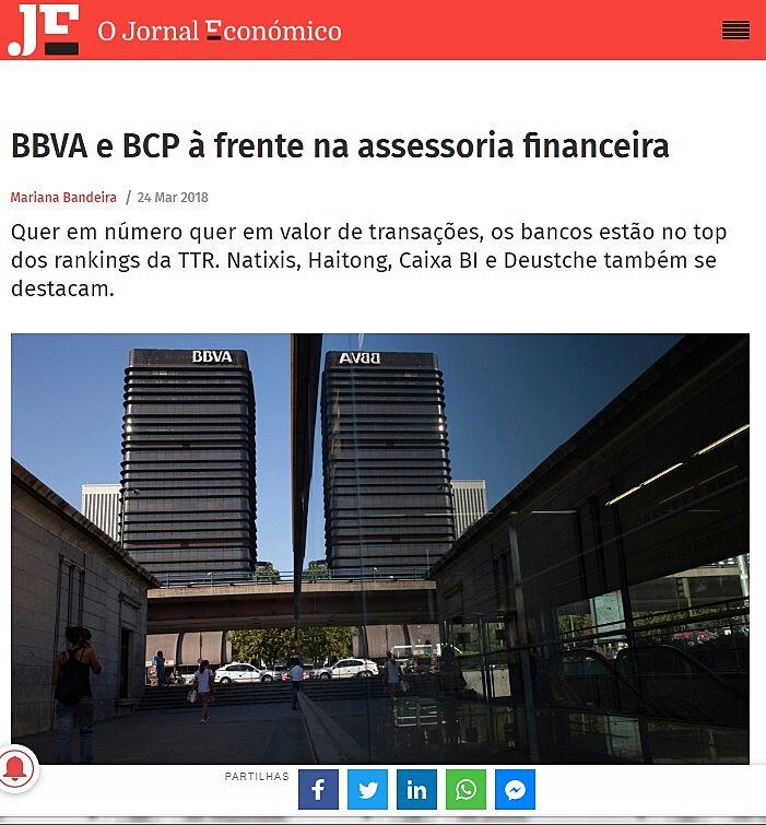 BBVA e BCP  frente na assessoria financeira